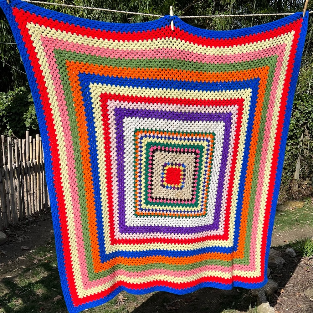 Vintage Afghan - hand crocheted